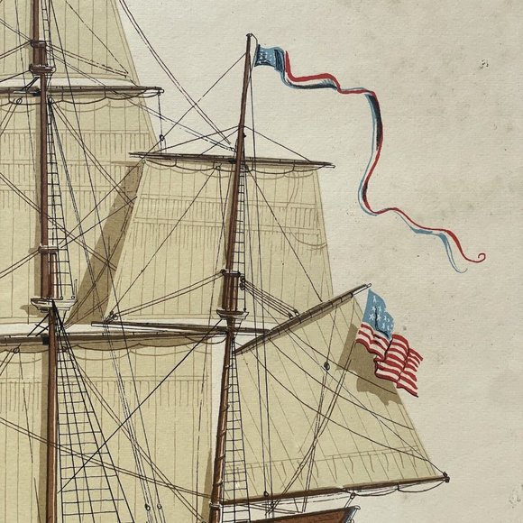 The Privateer Rattlesnake by Joseph A. Phelan - Vintage Nautical Wall Art Print - Picture 11 of 16